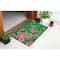 RugSmith Green &#x26; Pink Floral Tree Machine Tufted Coir Doormat